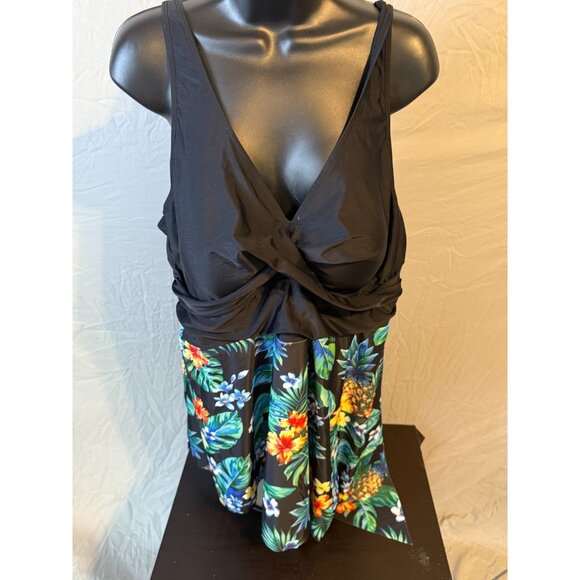 Daci Womens Plus Size Tropical Swimsuit Swimdress 18W 1X Floral - Picture 1 of 3
